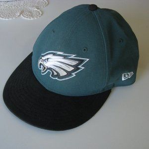 New Era Philadelphia Eagles Fitted Hat Green Black 5950 NFL Cap Mens Size 7 3/8